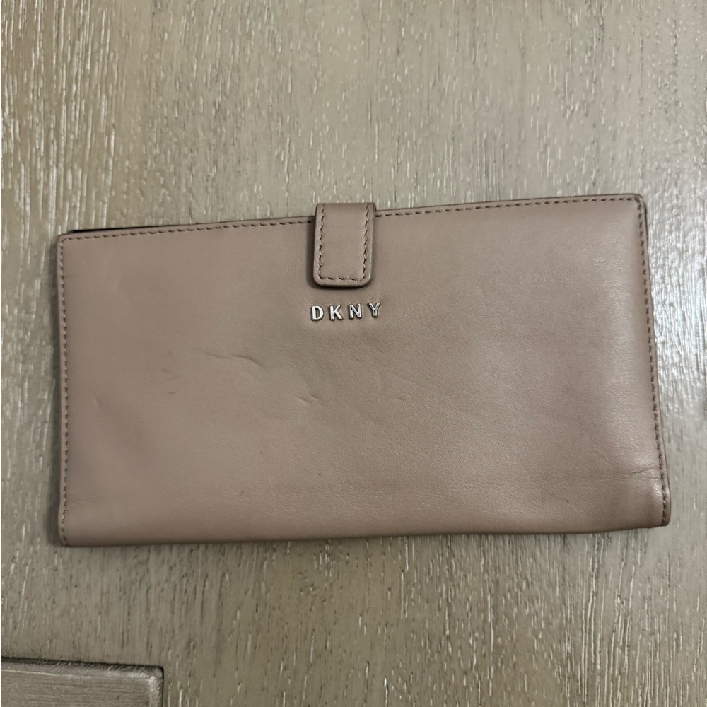 DKNY Beige Leather Clutch